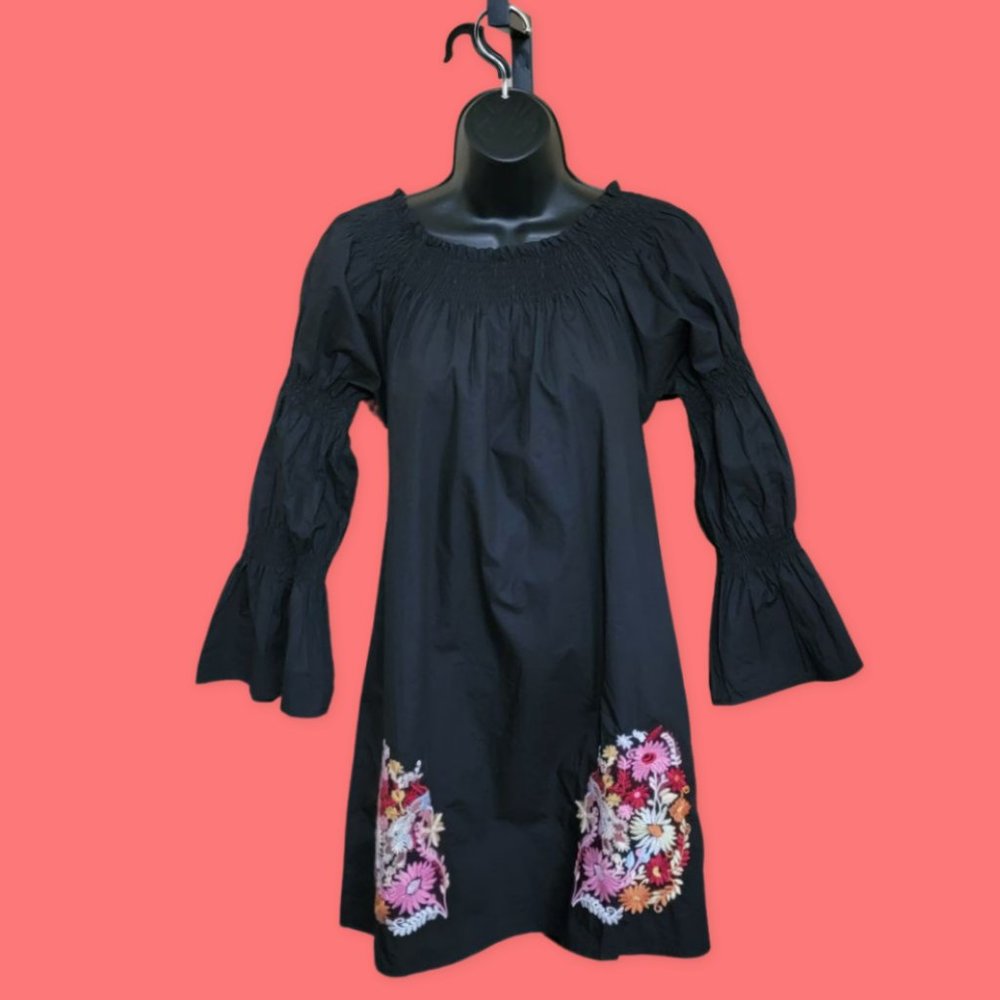 NWT Velzera Black Baby Doll Fiesta Dress (MED)